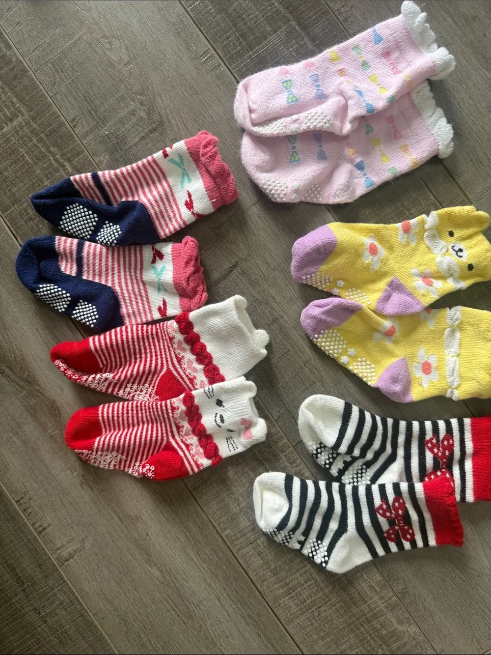 Kids Cute Patterned No-Show Socks - Pink, Yellow, Red, Gray & More